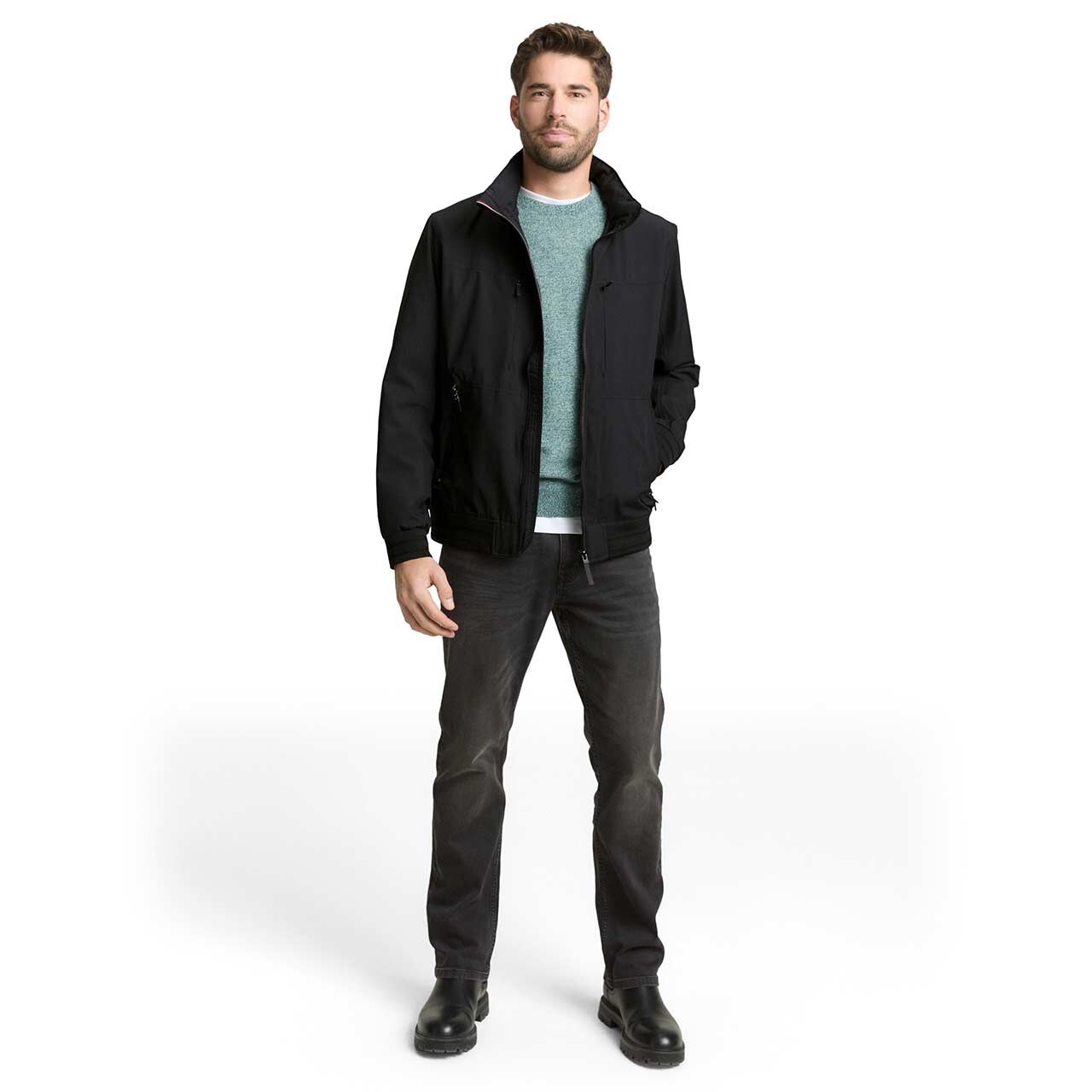 Herren Jacke Casual Blouson von Tom Tailor in Schwarz, Ganzkörperansicht