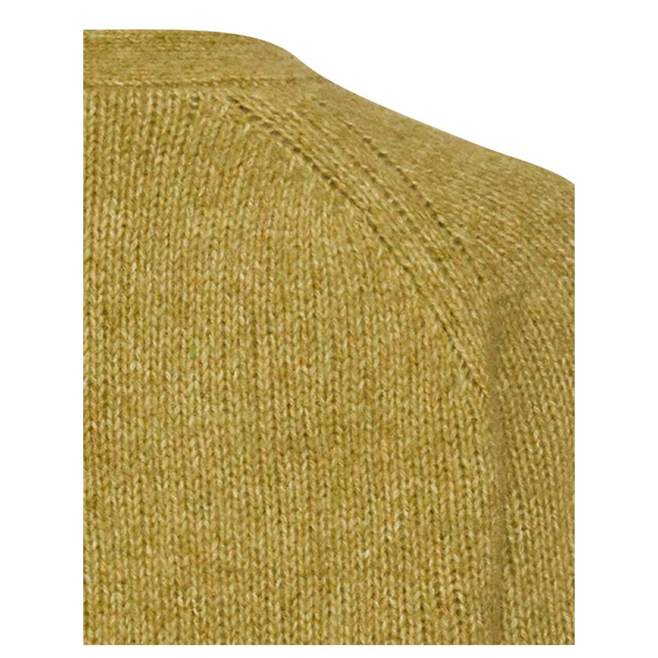 Damen Strickjacke von Camel active in Olivgrün meliert, detaillierte Rückansicht