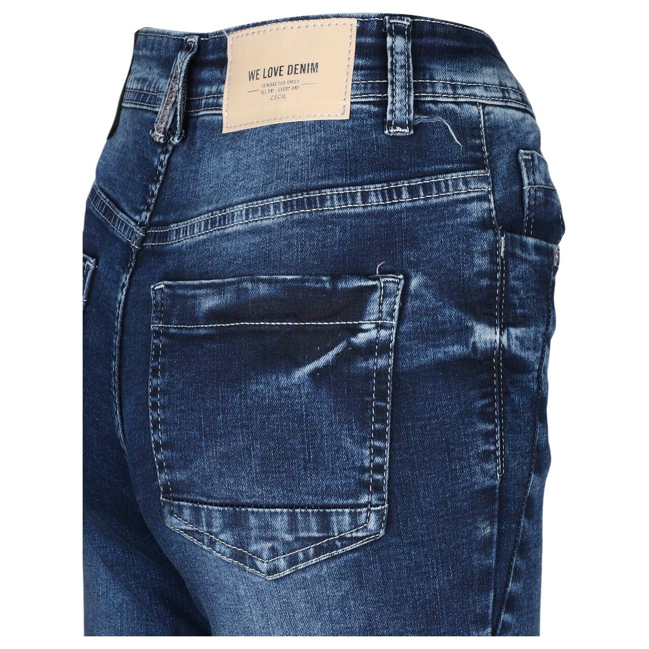 Damenjeans Toronto Bootcut von Cecil in Blau verwaschen, Seitansicht