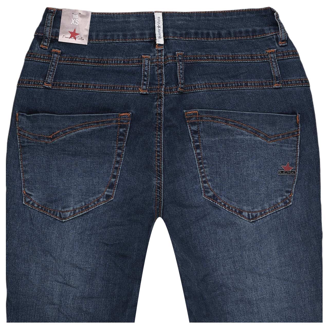 Damenjeans Florida Stretch Denim von Buena Vista in Dunkelblau angewaschen, detaillierte Rückansicht