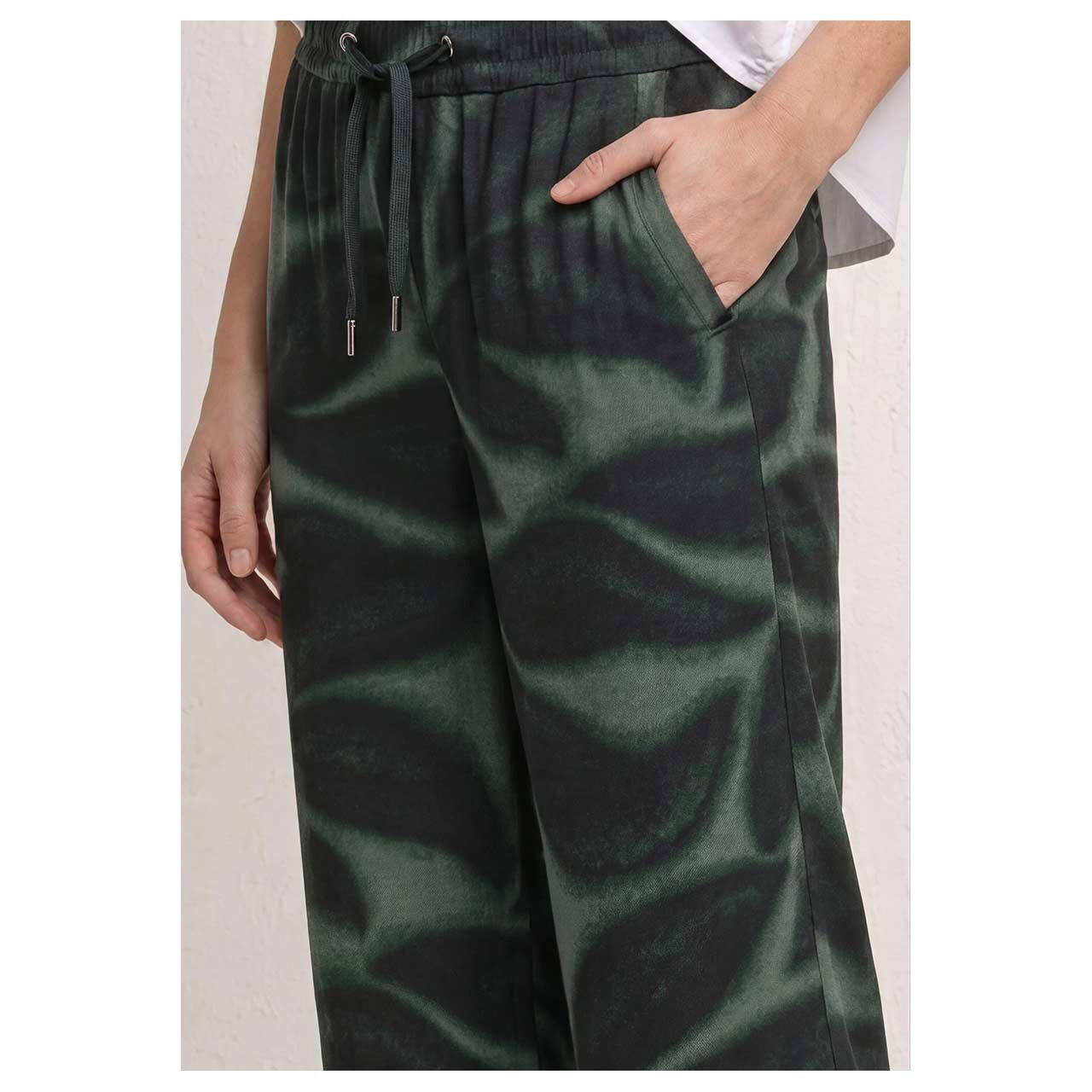 Street One Emee Wide Leg 7/8 Hose deep bound green