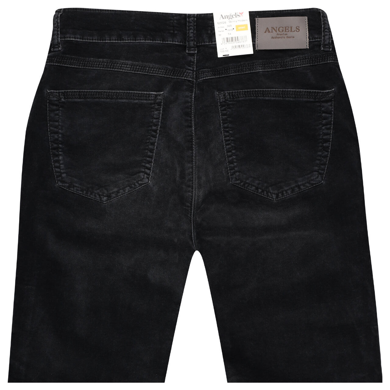 Stretch Samthose Skinny Modern von Angels in Dunkelgrau, detaillierte Rückansicht