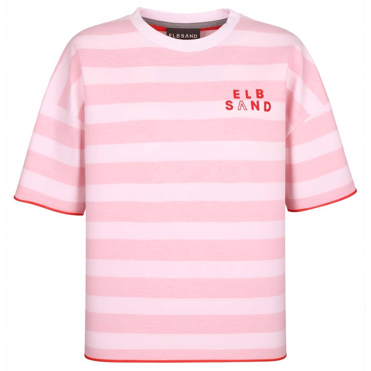 Elbsand Damen T-Shirt Gry grenadine bright white stripe