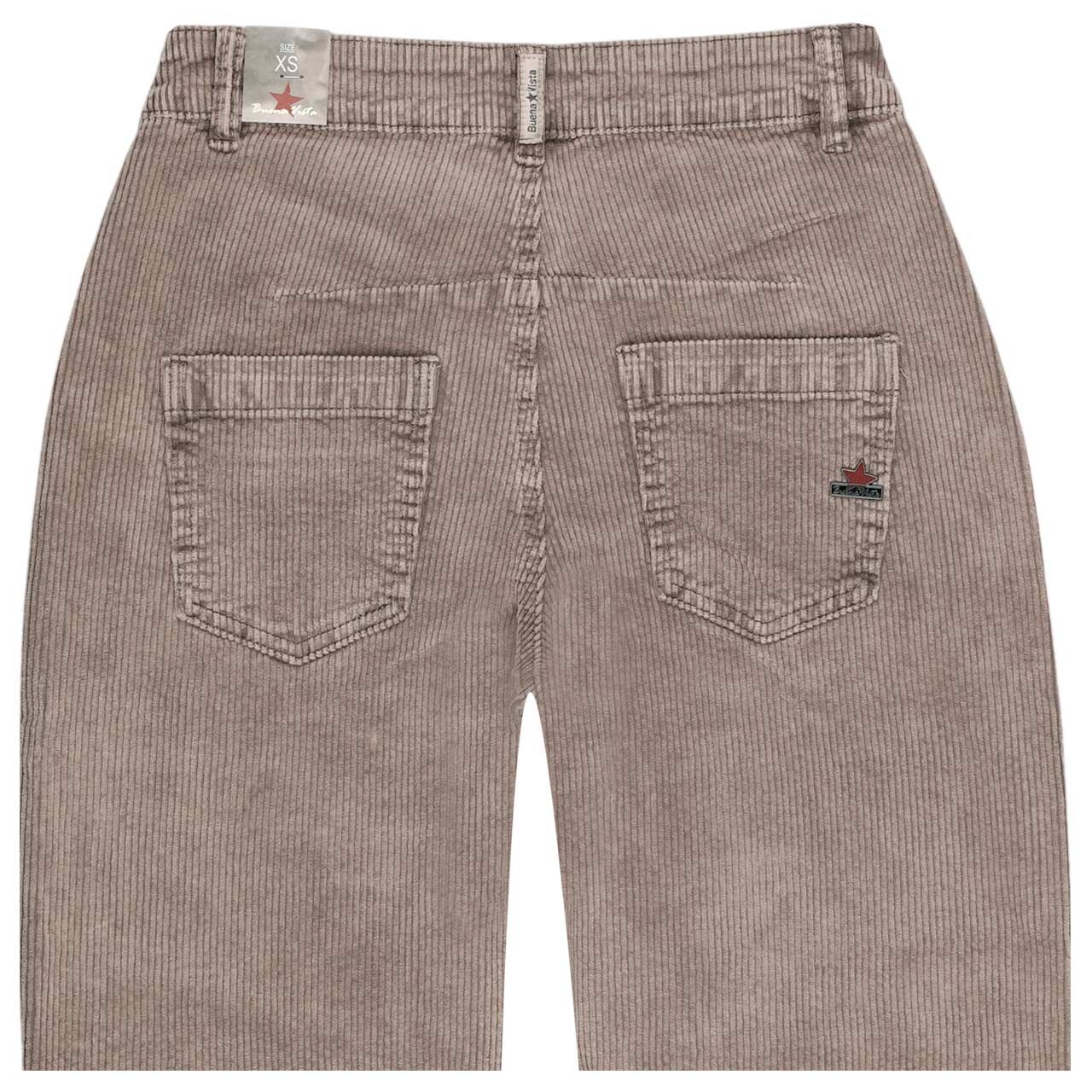 Damen Cordhose Barrel 7/8 Corduroy von Buena Vista in Hellbraun, detaillierte Rückansicht