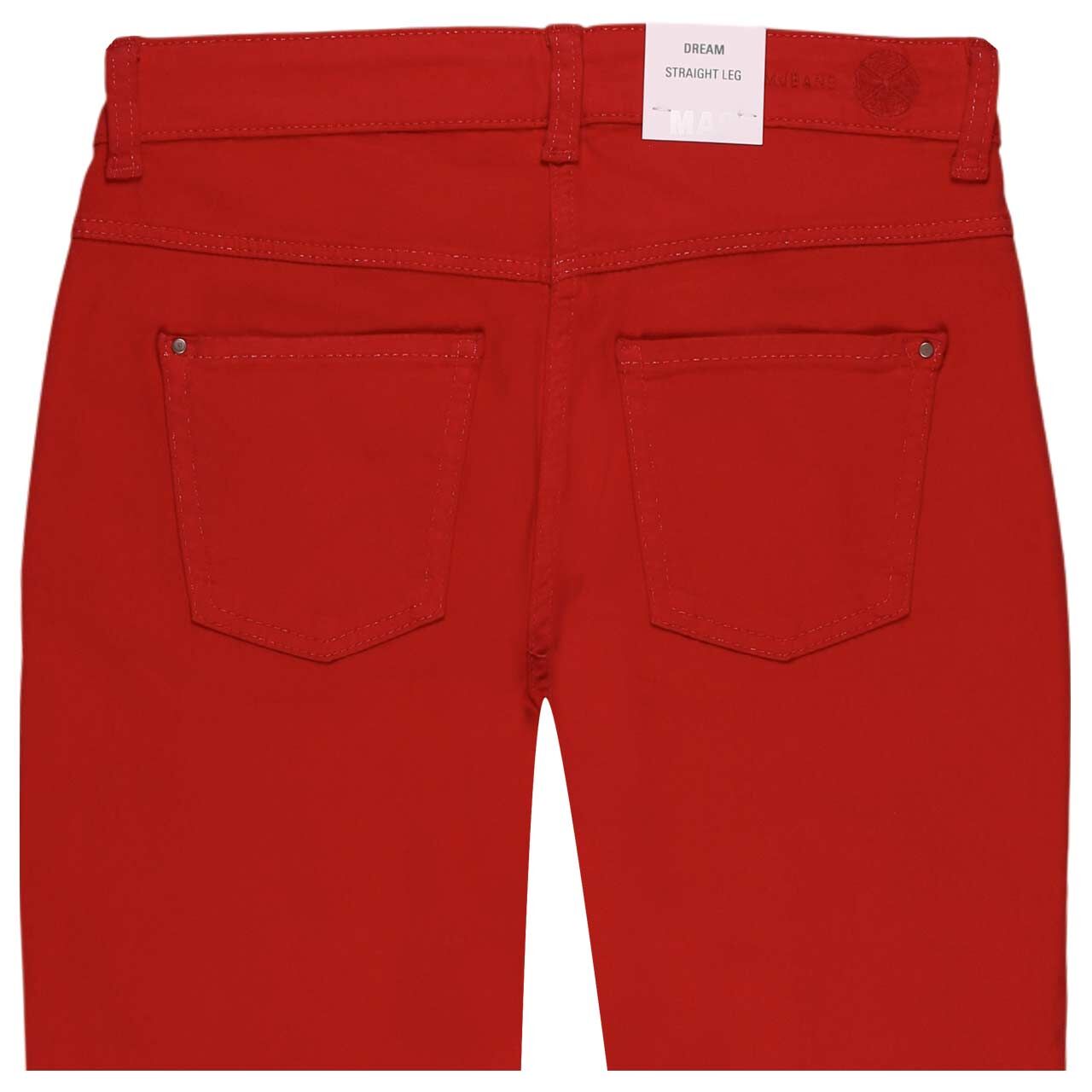 Stretch Damenjeans Dream von MAC in Rot, detaillierte Rückansicht