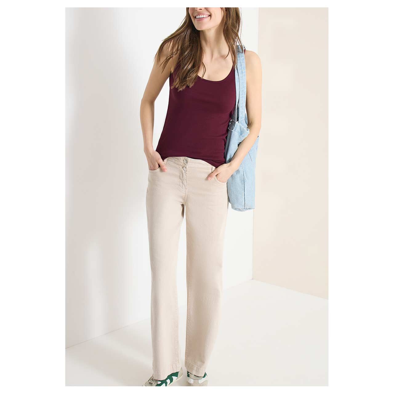 Damen Top Linda von Cecil in Lila, Ganzkörperansicht am Model