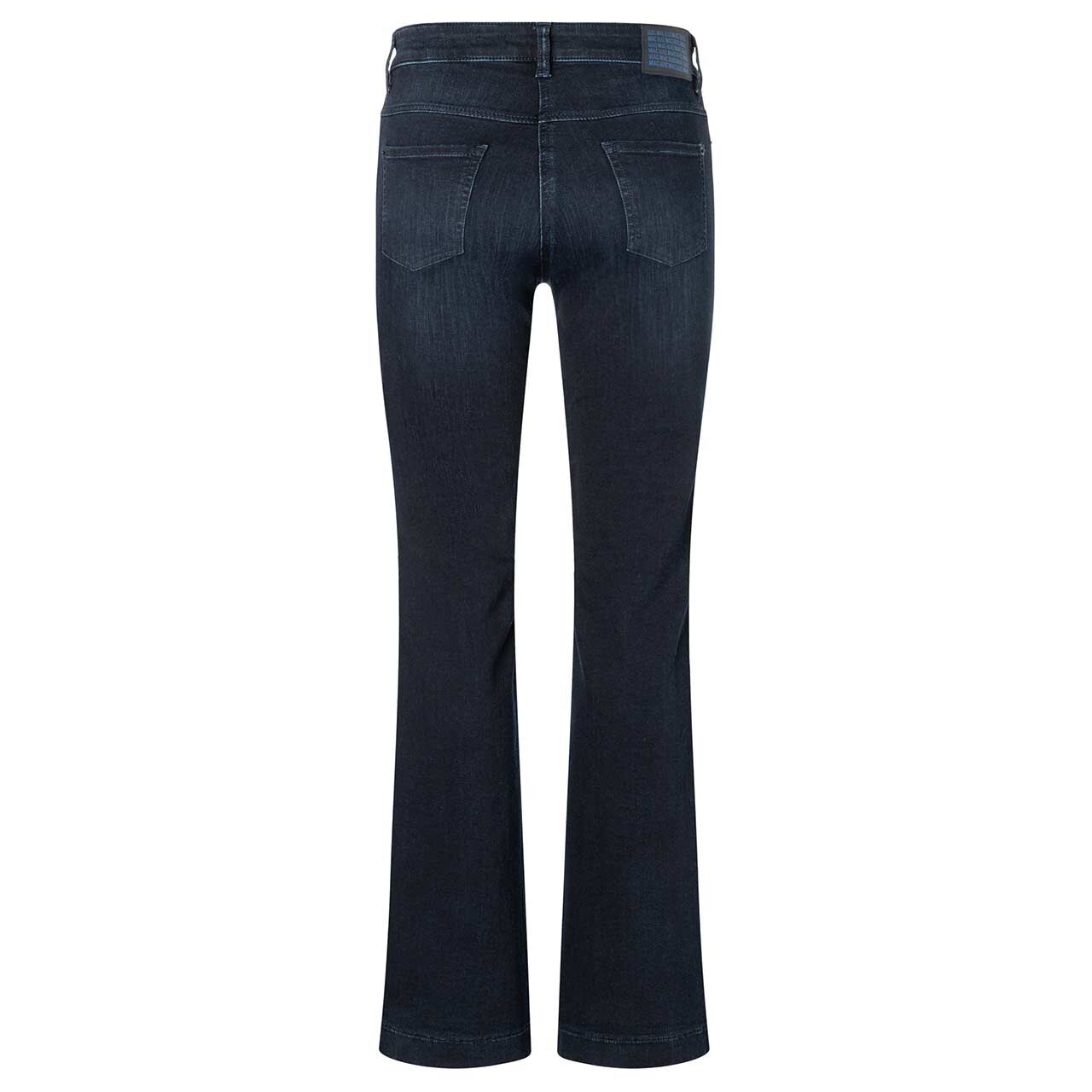 Stretch Damenjeans Boot von MAC in Dunkelblau mit Strass, Rückansicht