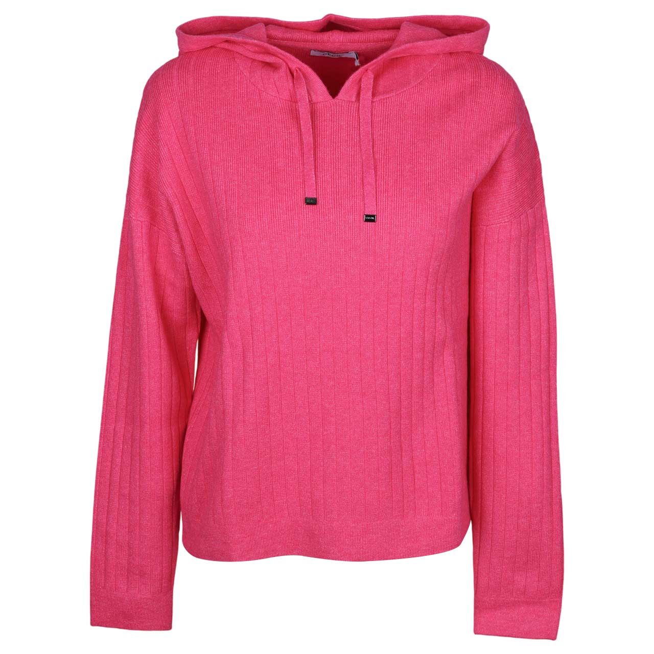 Cecil Damen Hoodie Pullover Cosy Ribbed pink flash melange