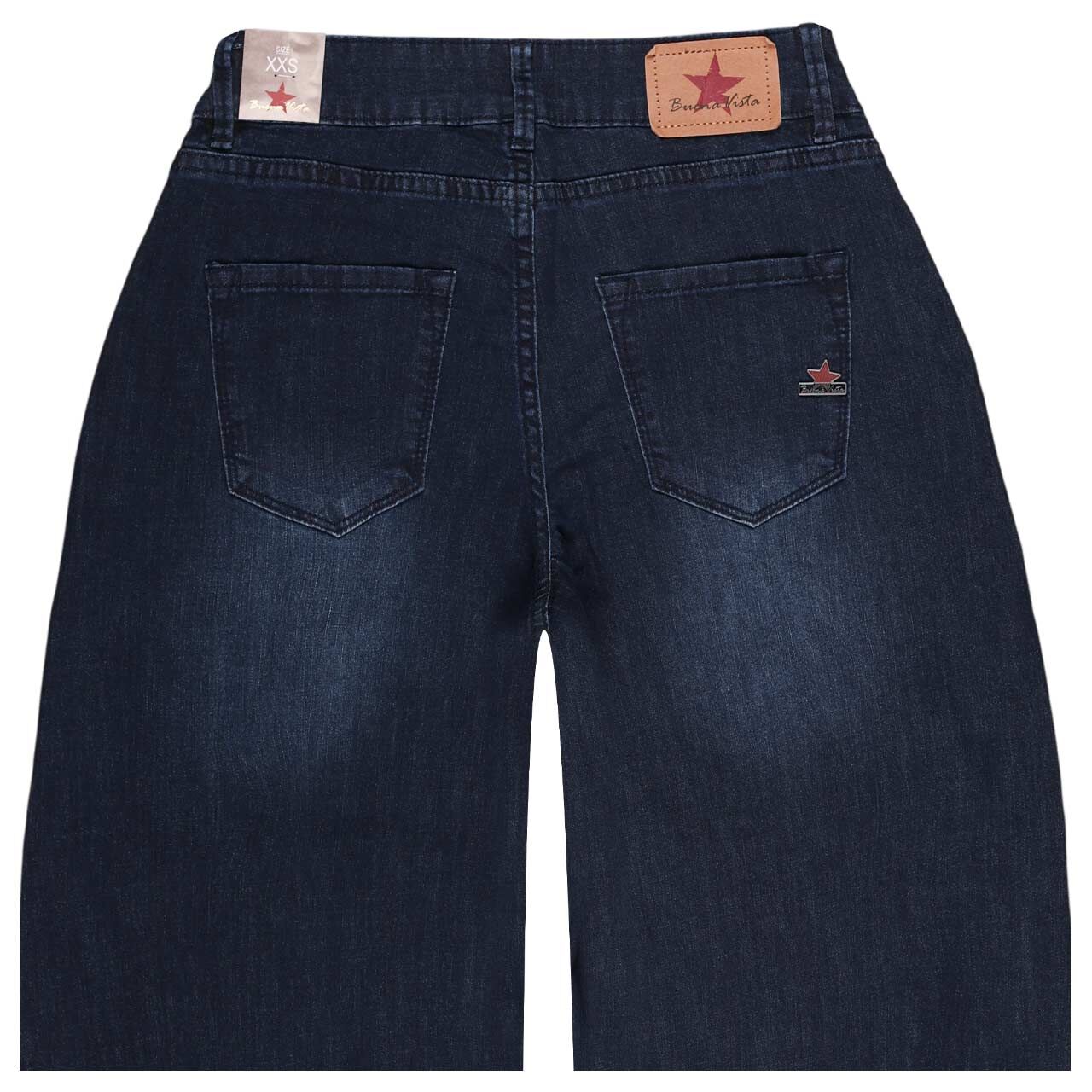 Stretch Damenjeans Palazzo Worker Air Denim von Buena Vista in Dunkelblau, detaillierte Rückansicht