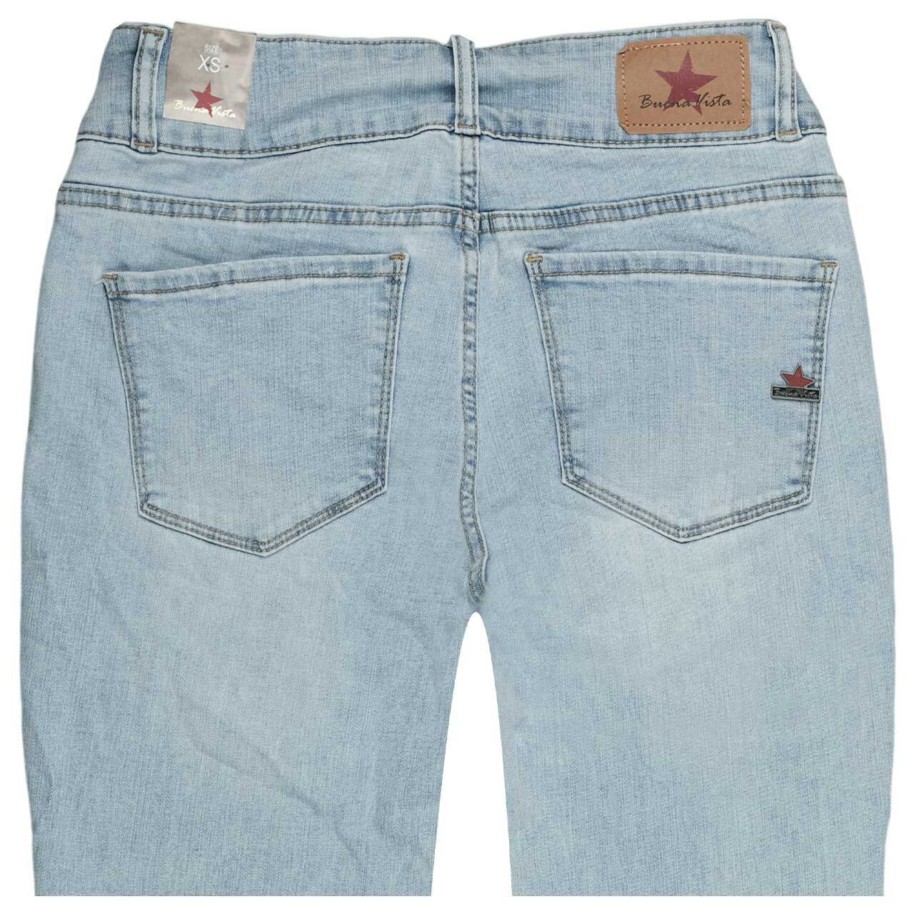 Damenjeans Tummyless Stretch Denim von Buena Vista in Hellblau verwaschen, detaillierte Rückansicht