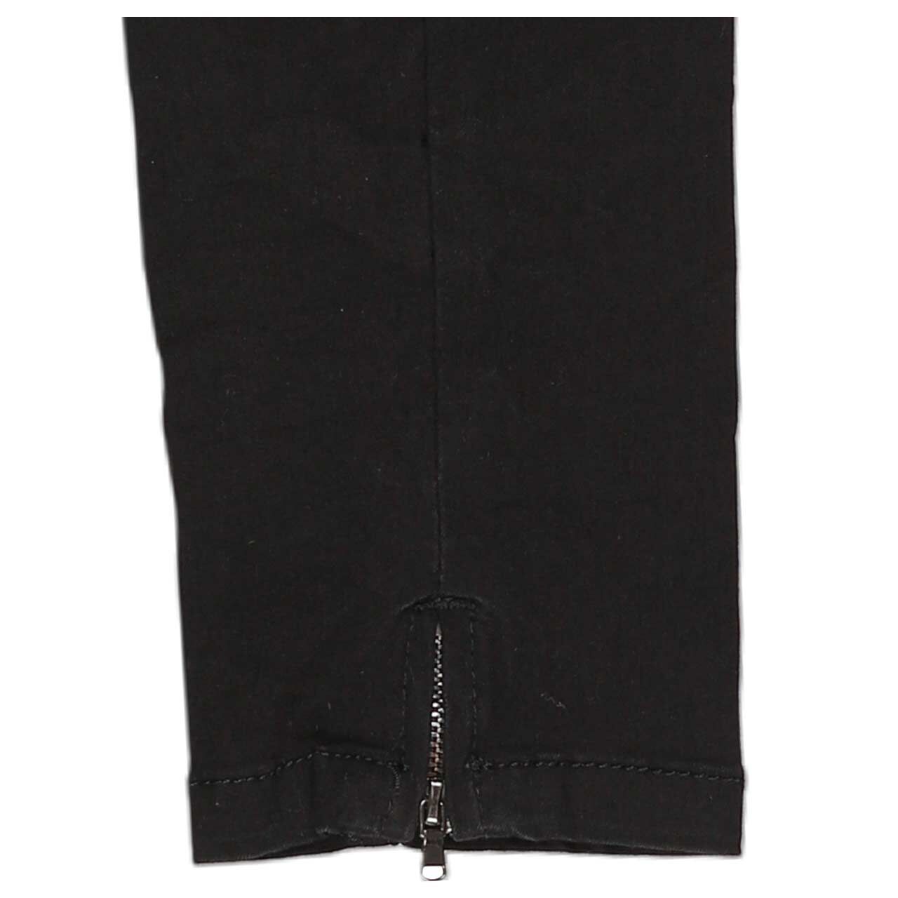 Damen Baumwollhose Italy V 7/8 Stretch Twill von Buena Vista in Schwarz, detaillierte Saumansicht