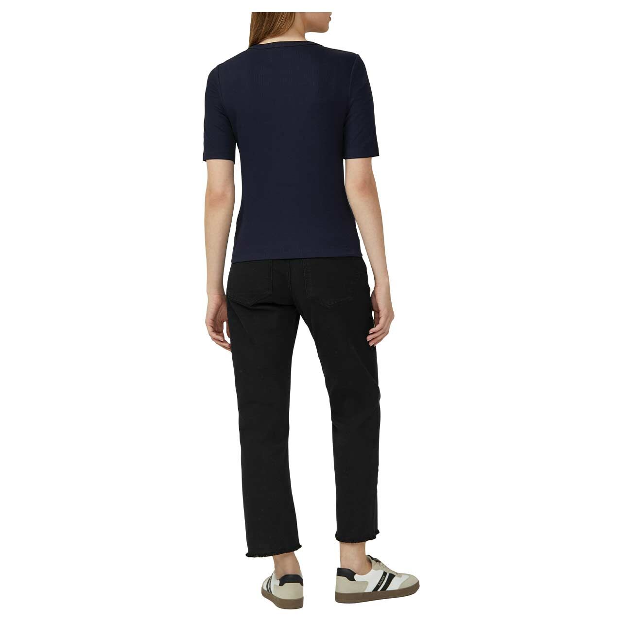 Damen T-Shirt von s.Oliver in Dunkelblau mit der Farbnummer 5959, Rückansicht am Model