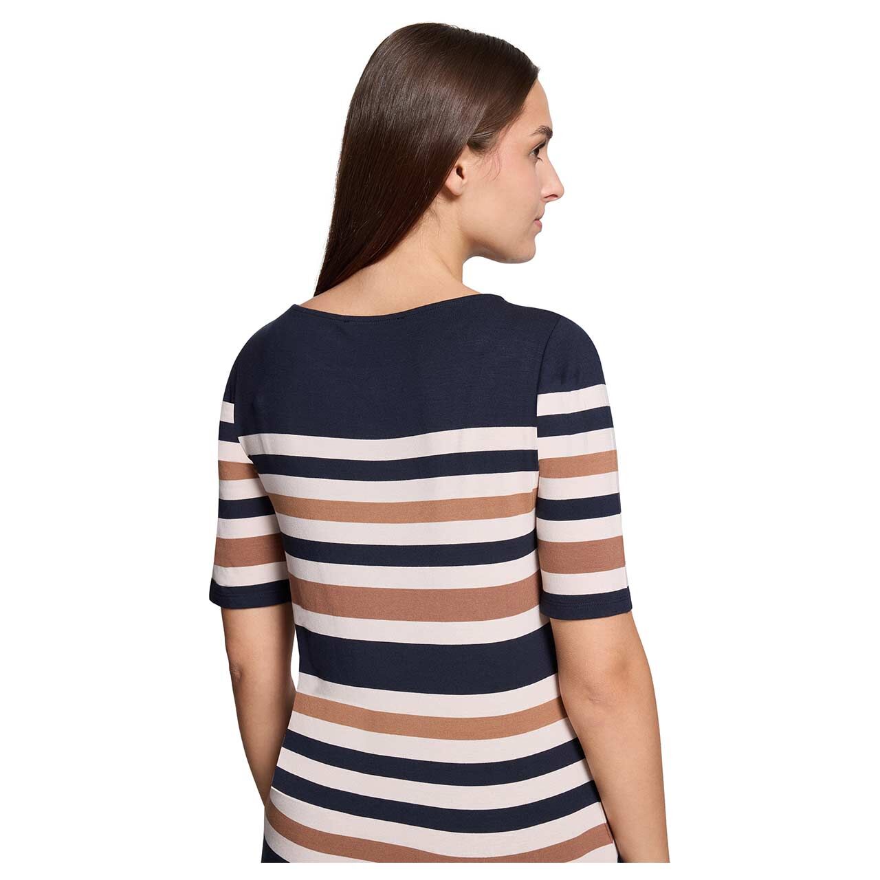Betty Barclay Damen T-Shirt dark blue brown striped