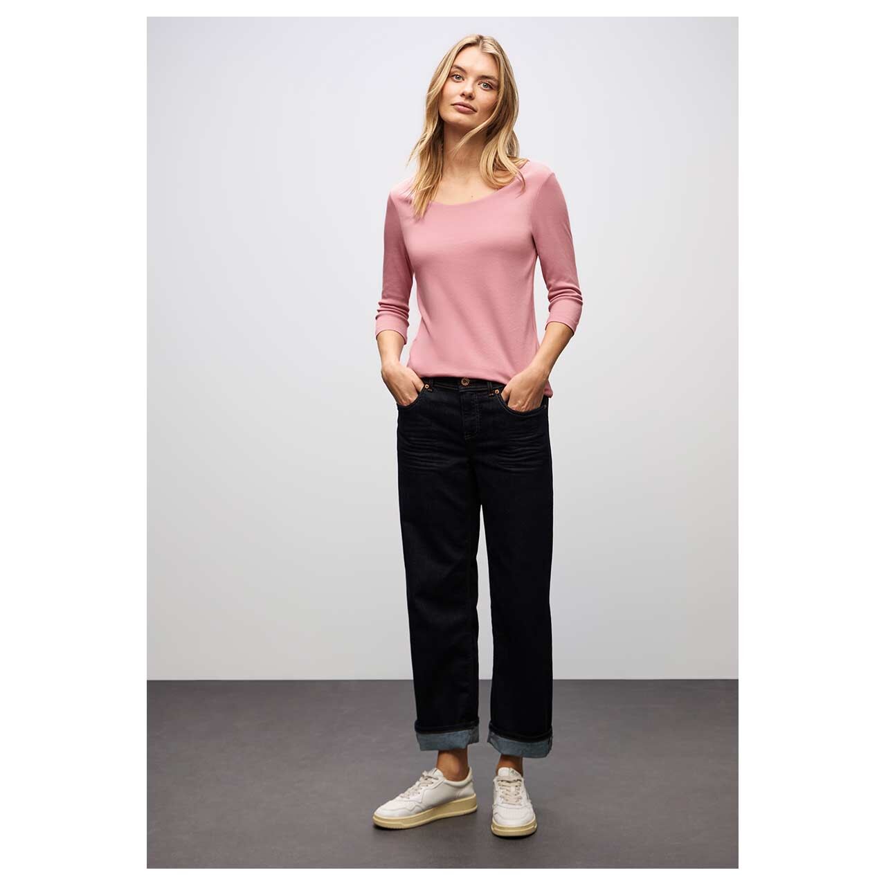 Damen 3/4 Arm Shirt Pania von Cecil in Rosa, Ganzkörperansicht am Model