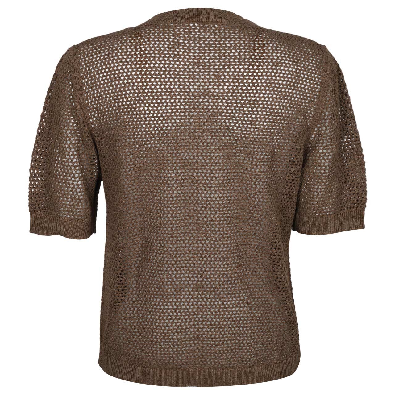 Damen Kurzarm Pullover von s.Oliver in Braun, Rückansicht