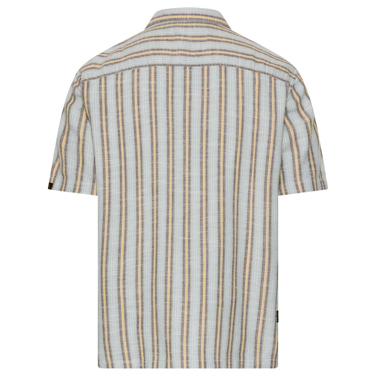 Herren Kurzarm Hemd von Camel active in der Hellblau gestreift, Rückansicht