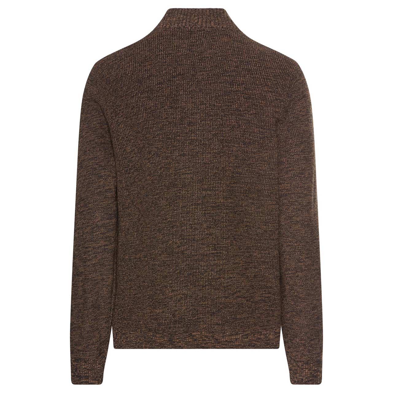 Herren Strickjacke von Camel active in der Farbe Dunkelbraun meliert, Rückansicht