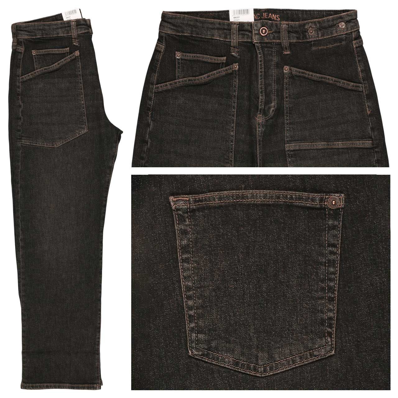 MAC Baggy Ankle Jeans brown tinted black wash