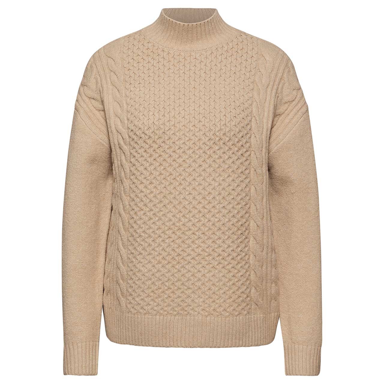 Street One Damen Pullover Turtle Neck Cable sanded beige