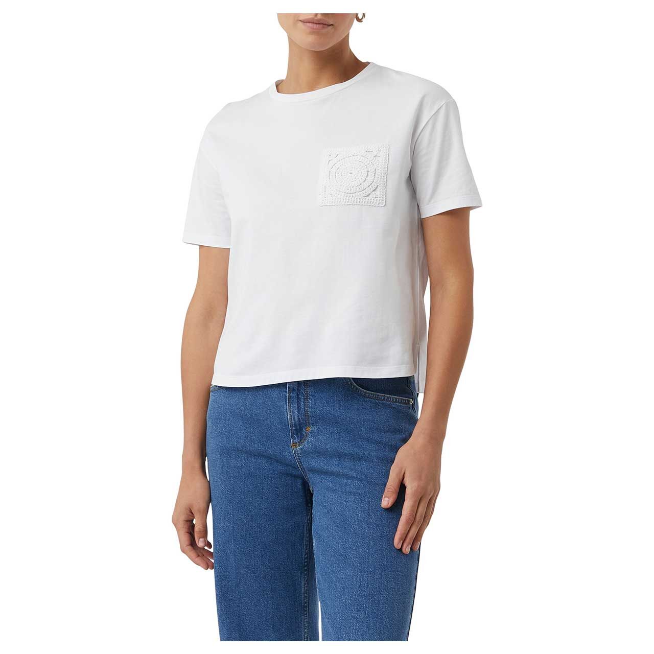 Damen T-Shirt von Comma in Weiß, detaillierte Vorderansicht Oberkörper