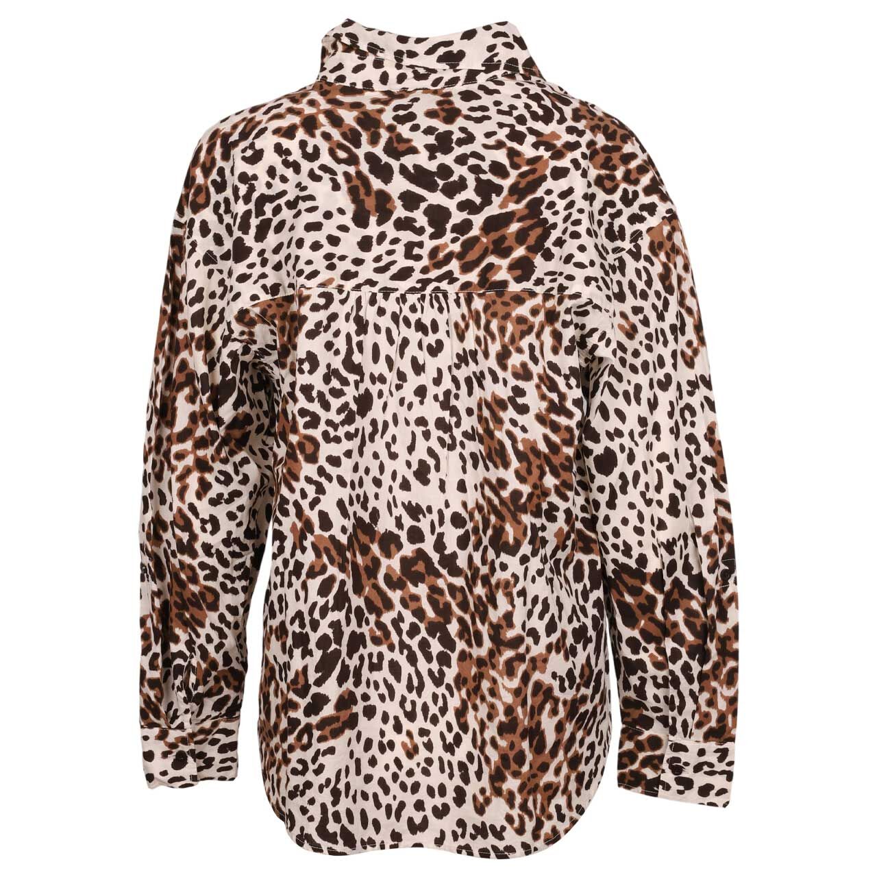 Damen Langarm Bluse von s.Oliver in Braun mit Print, Rückansicht