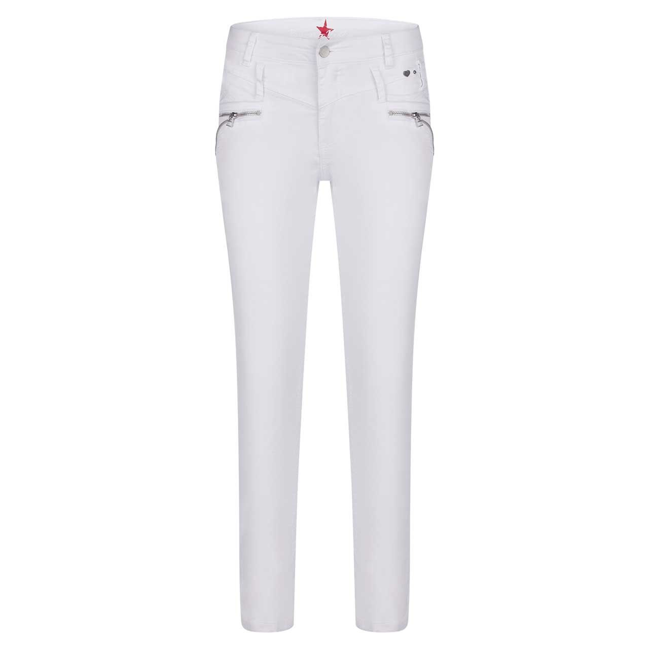 Stretch Twill Ankle Baumwollhose Florida-Z Cropped von Buena Vista in Weiß, Vorderansicht