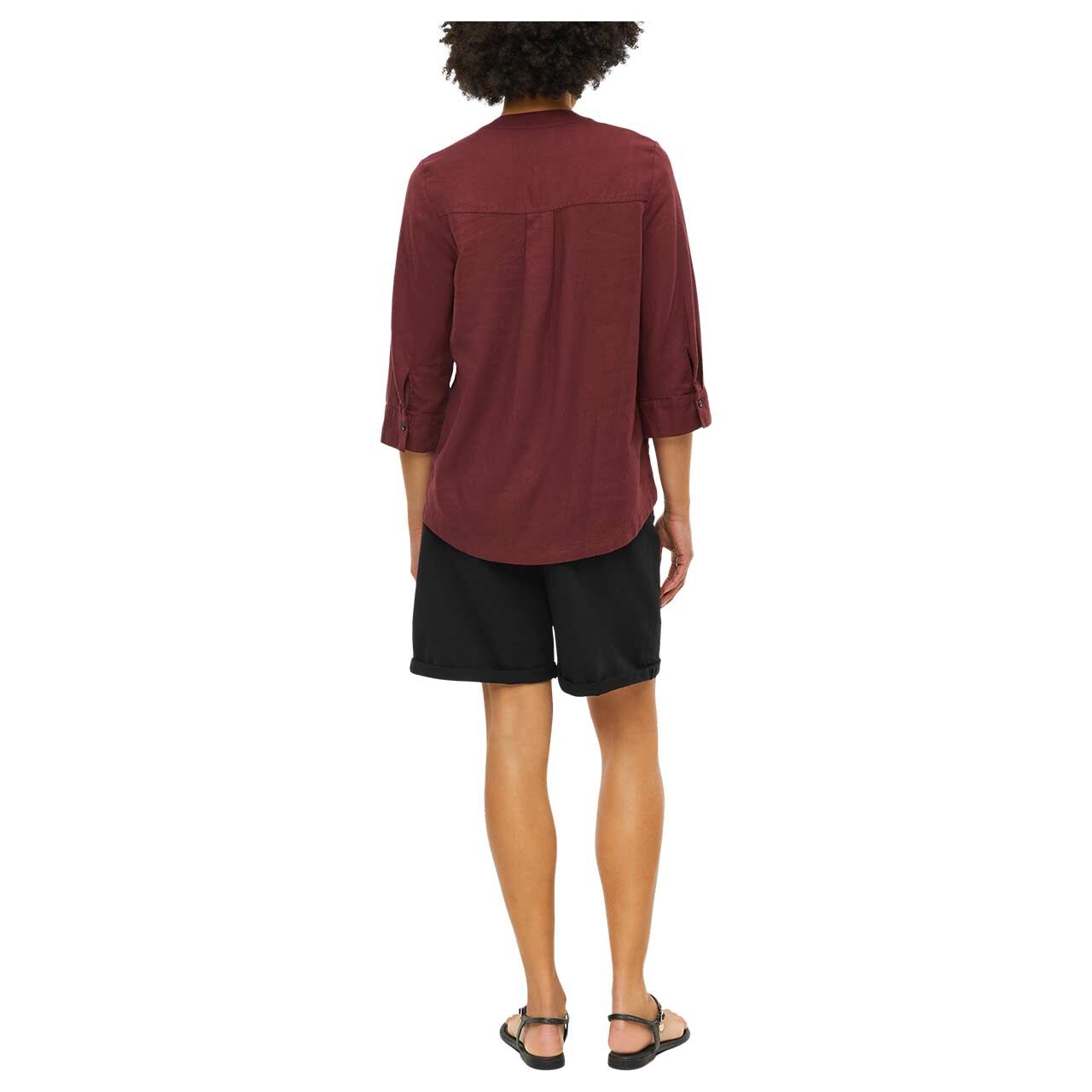 Damen 3/4 Arm Bluse von s.Oliver in Dunkelrot, Rückansicht am Model