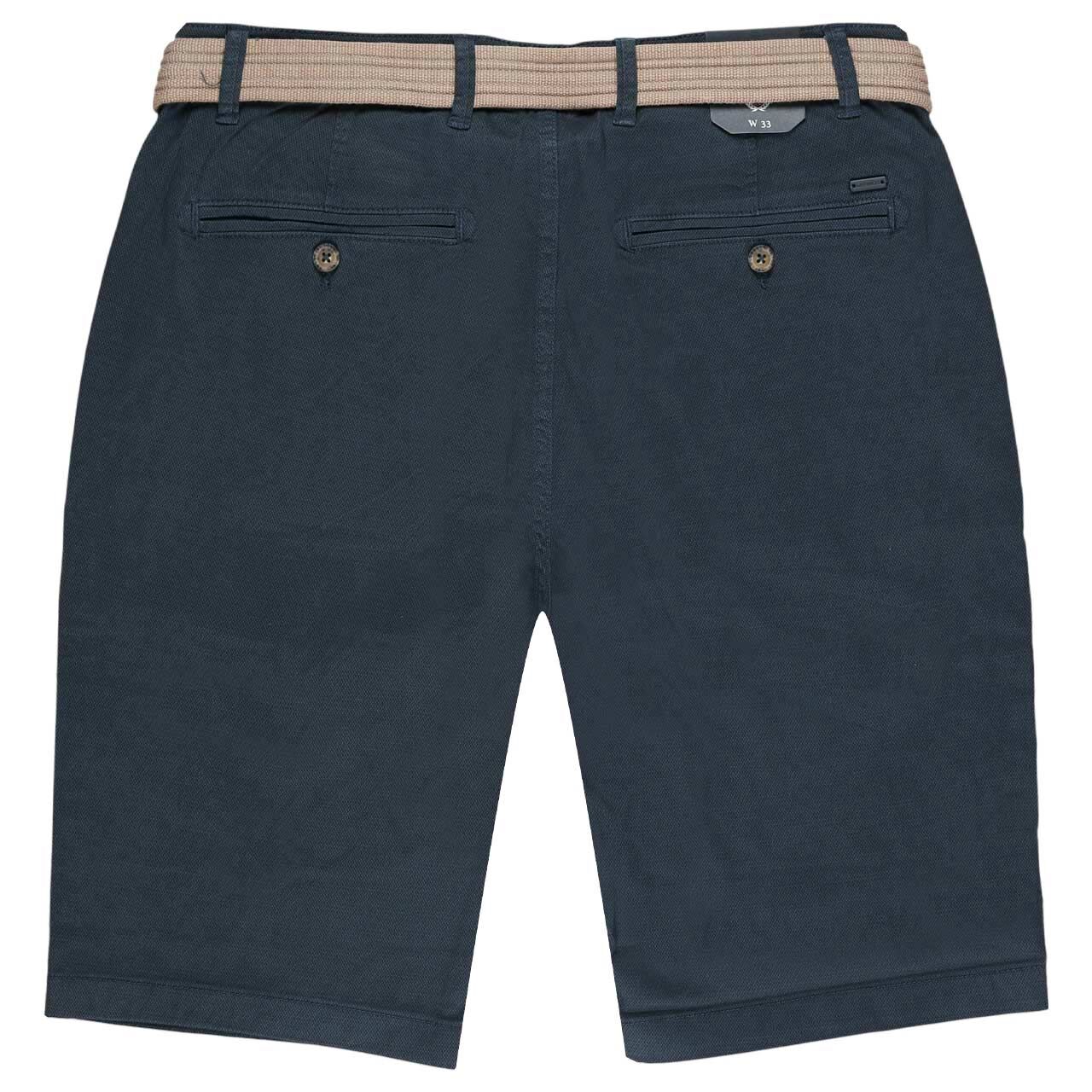 Stretch Herren Baumwoll Bermuda Dawson in Dunkelblau mit Print mit der Farbnummer 448, Rückansicht