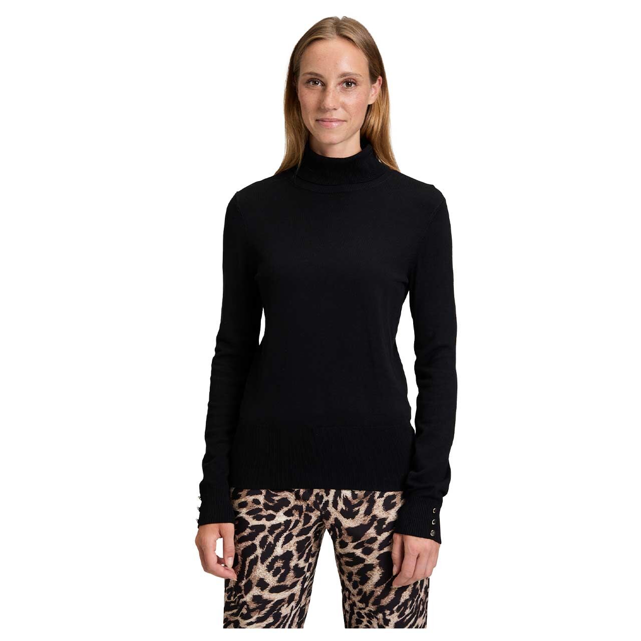 Damen Rollkragen Pullover von Betty Barclay in Schwarz, Vorderansicht am Model