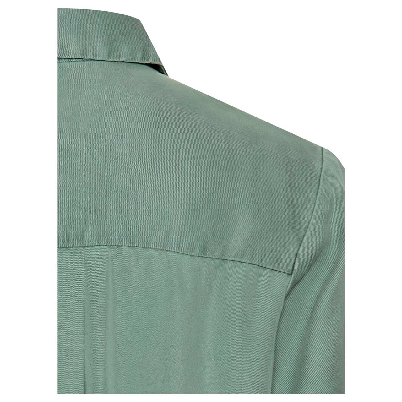 Damen Kurzarm Bluse von Camel active in Jadegrün, detaillierte Rückansicht