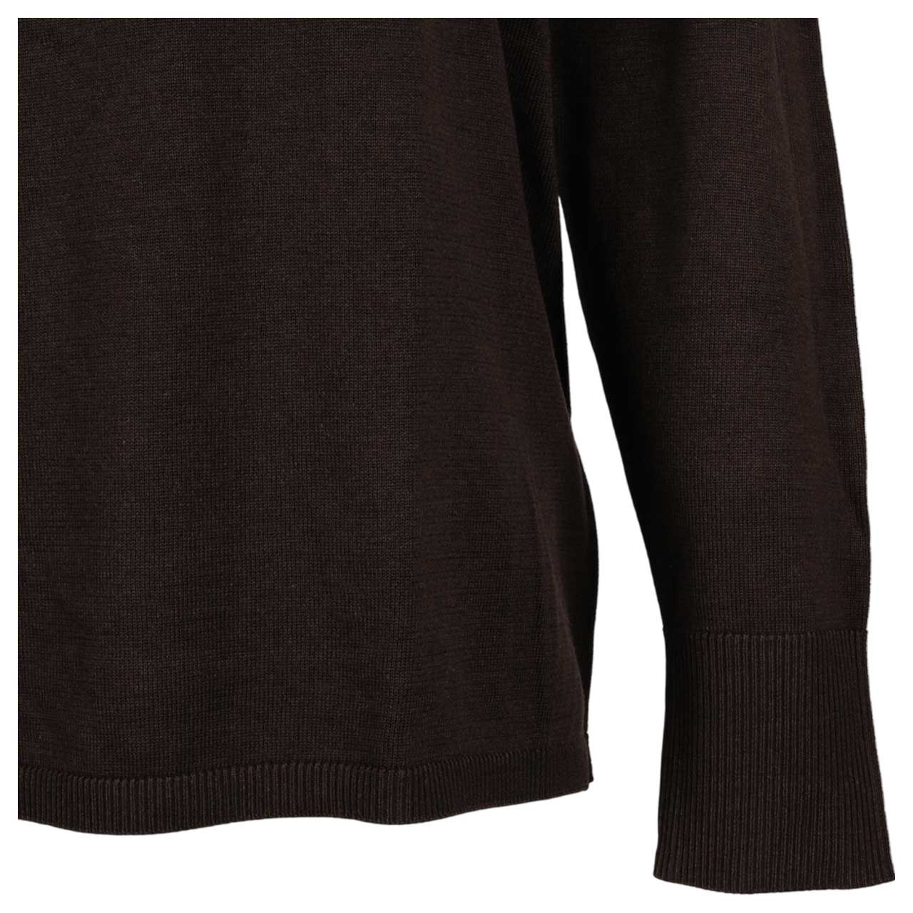 Damen Pullover Rounded U-Boat Neck von Street One in Dunkelbraun, Detailansicht Ärmel