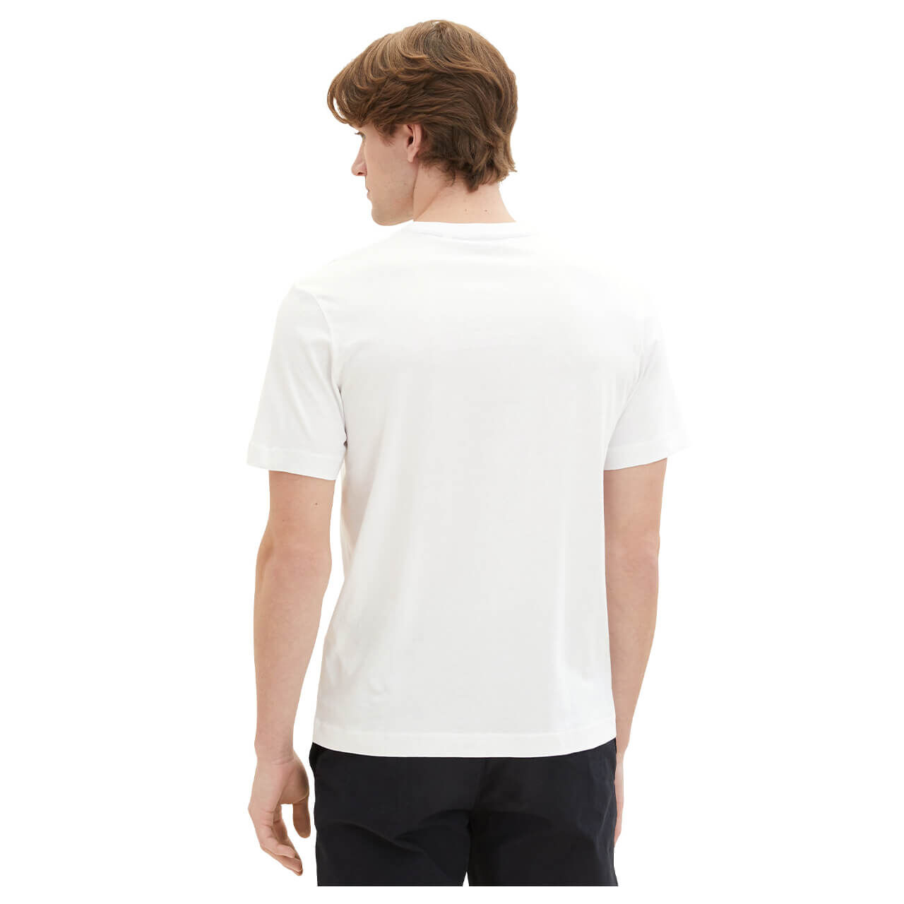 Tom Tailor Herren T-Shirt white logo print