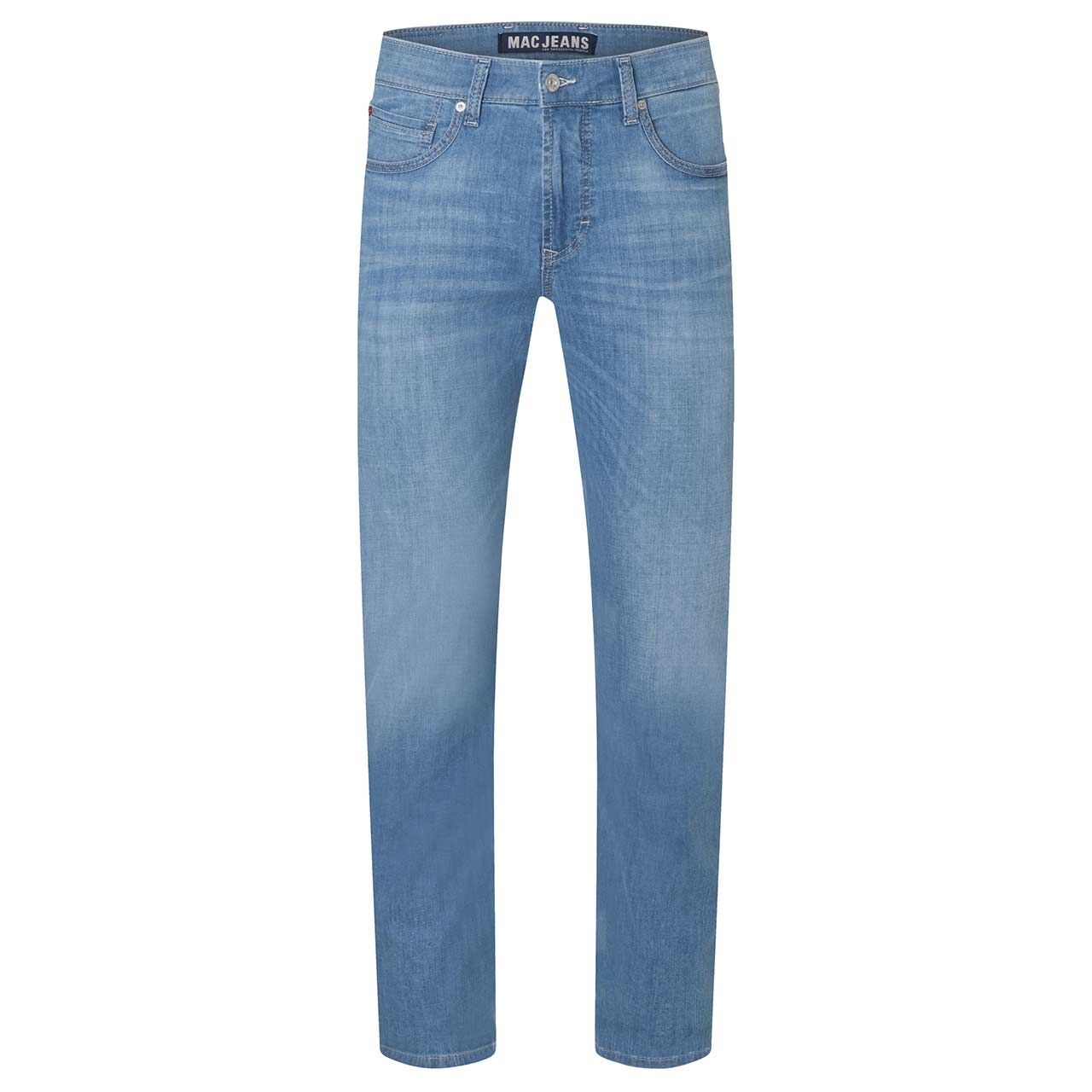 Stretch Herrenjeans Arne von MAC in Hellblau angewaschen, Vorderansicht