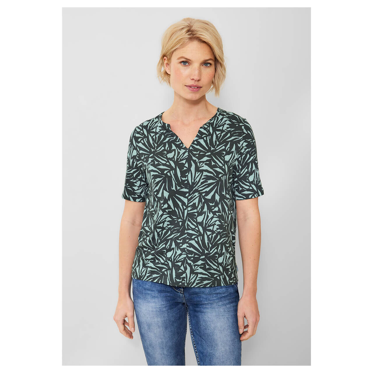 Cecil Tunic T-Shirt easy khaki print