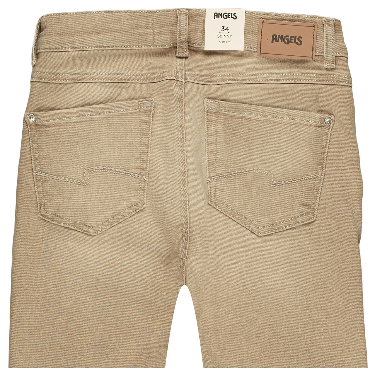 Stretch Damenjeans Skinny von Angels in Beige angewaschen, detaillierte Rückansicht