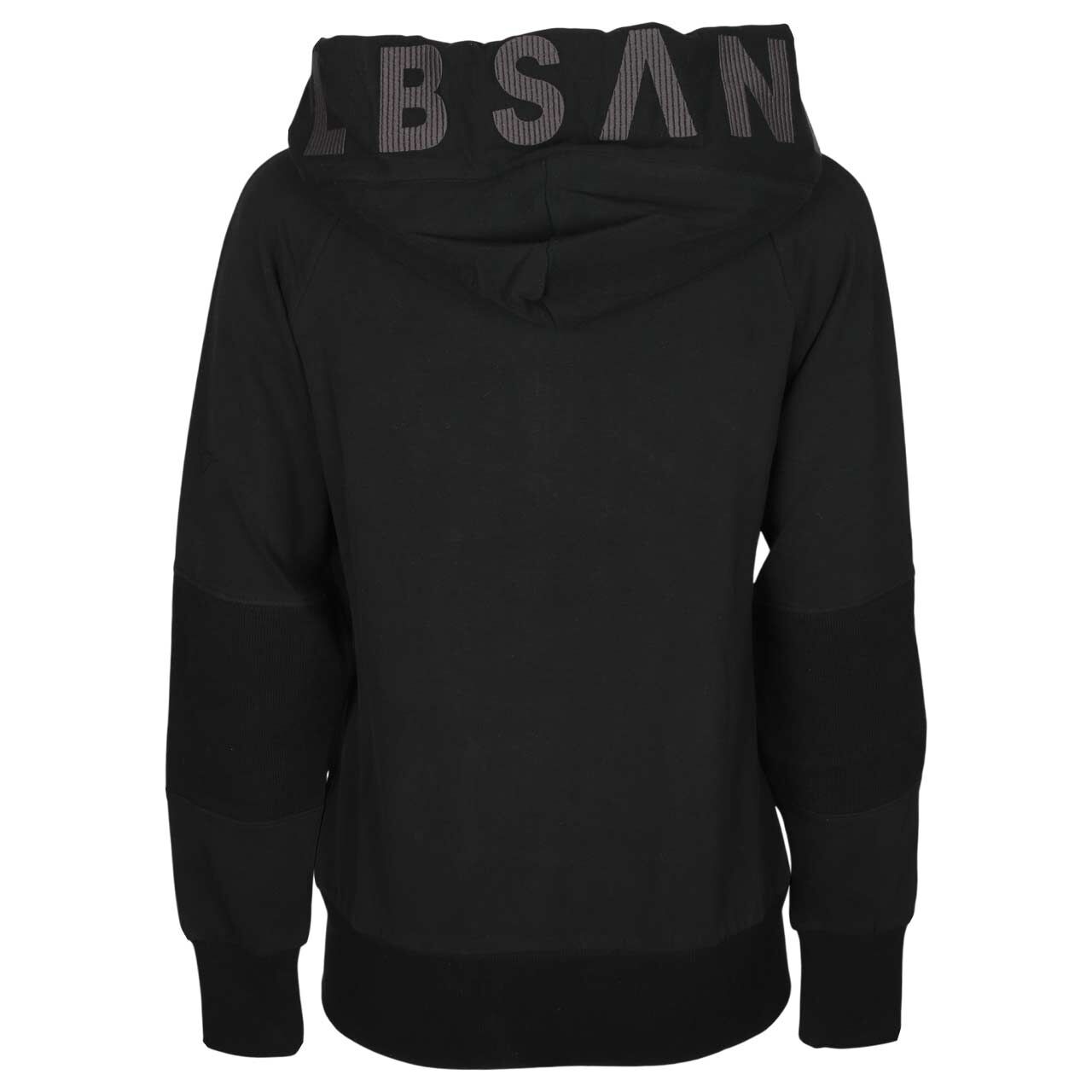 Damen Hoodie Sweatjacke Kelda von Elbsand in Schwarz mit Print, Rückansicht