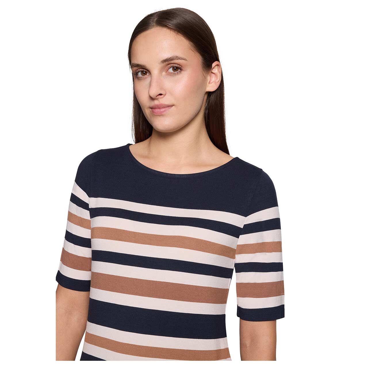 Betty Barclay Damen T-Shirt dark blue brown striped
