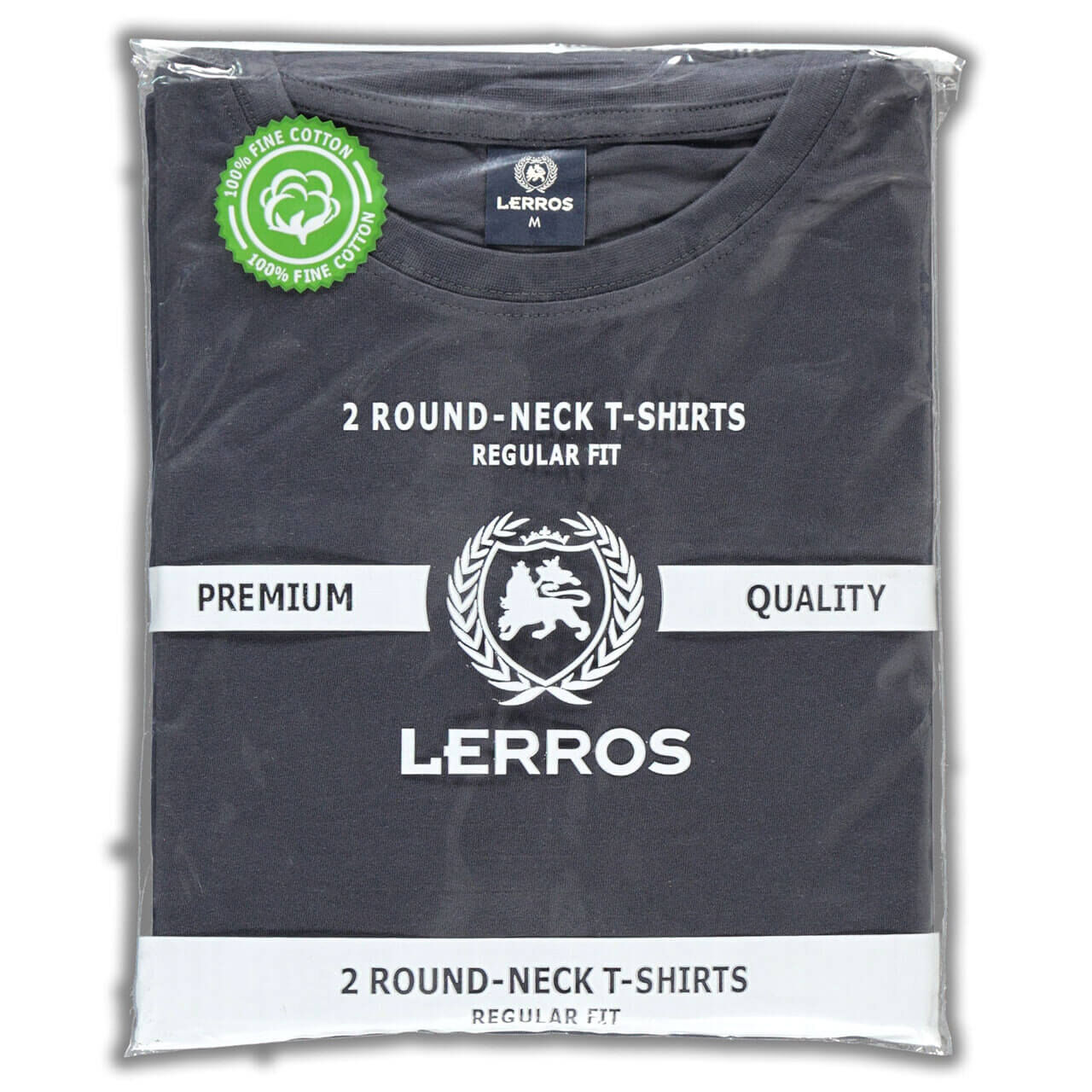 Lerros T-Shirts Doppelpack für Herren in Dunkelgrau, FarbNr.: 269