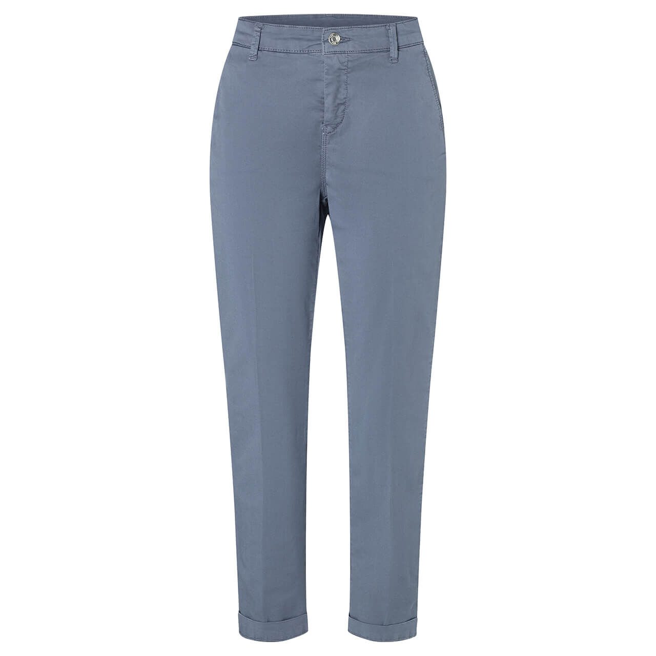 Damen 7/8 Baumwollhose Chino in Graublau, Vorderansicht