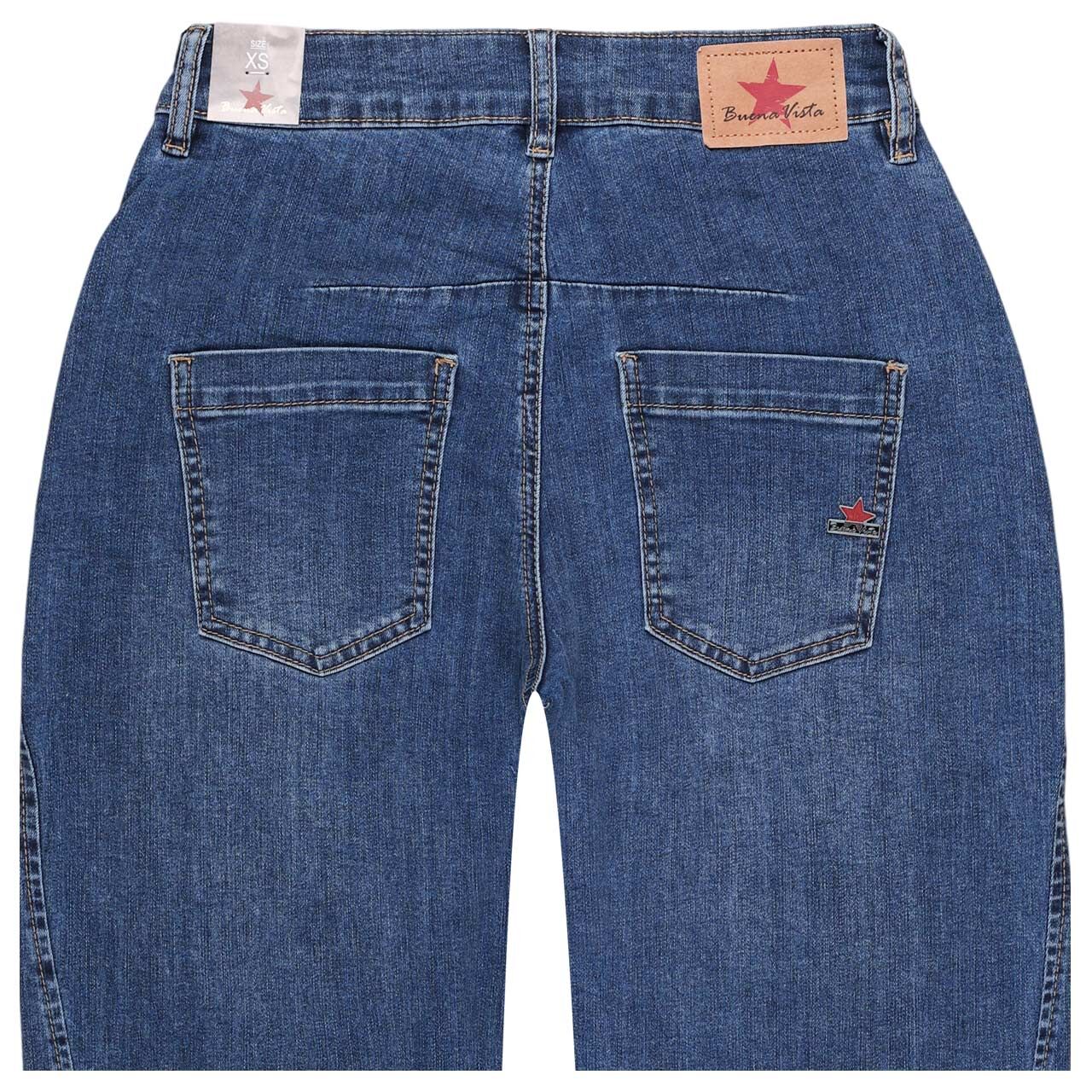 Damenjeans Barrel-T 7/8 Stretch Denim von Buena Vista in Blau verwaschen, detaillierte Rückansicht