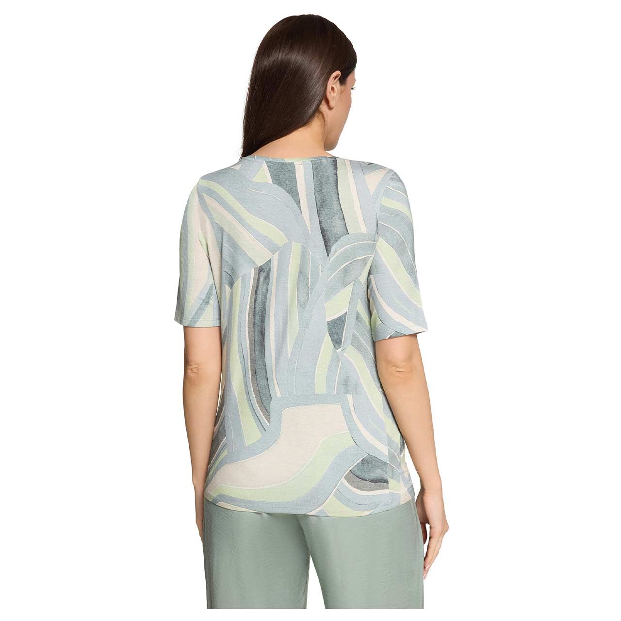 Damen T-Shirt von Betty Barclay in Grün mit Print, Vorderansicht am Model