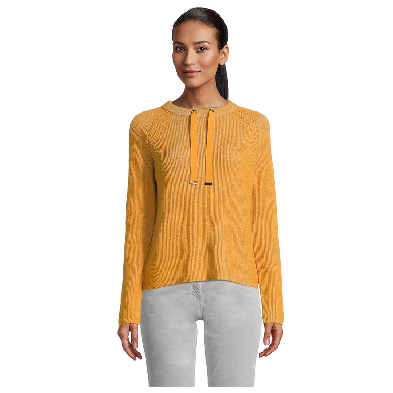 betty-barclay-pullover-senfgelb-2891-model-vorne Betty Barclay Pullover für Damen in Gelb, FarbNr.: 2891