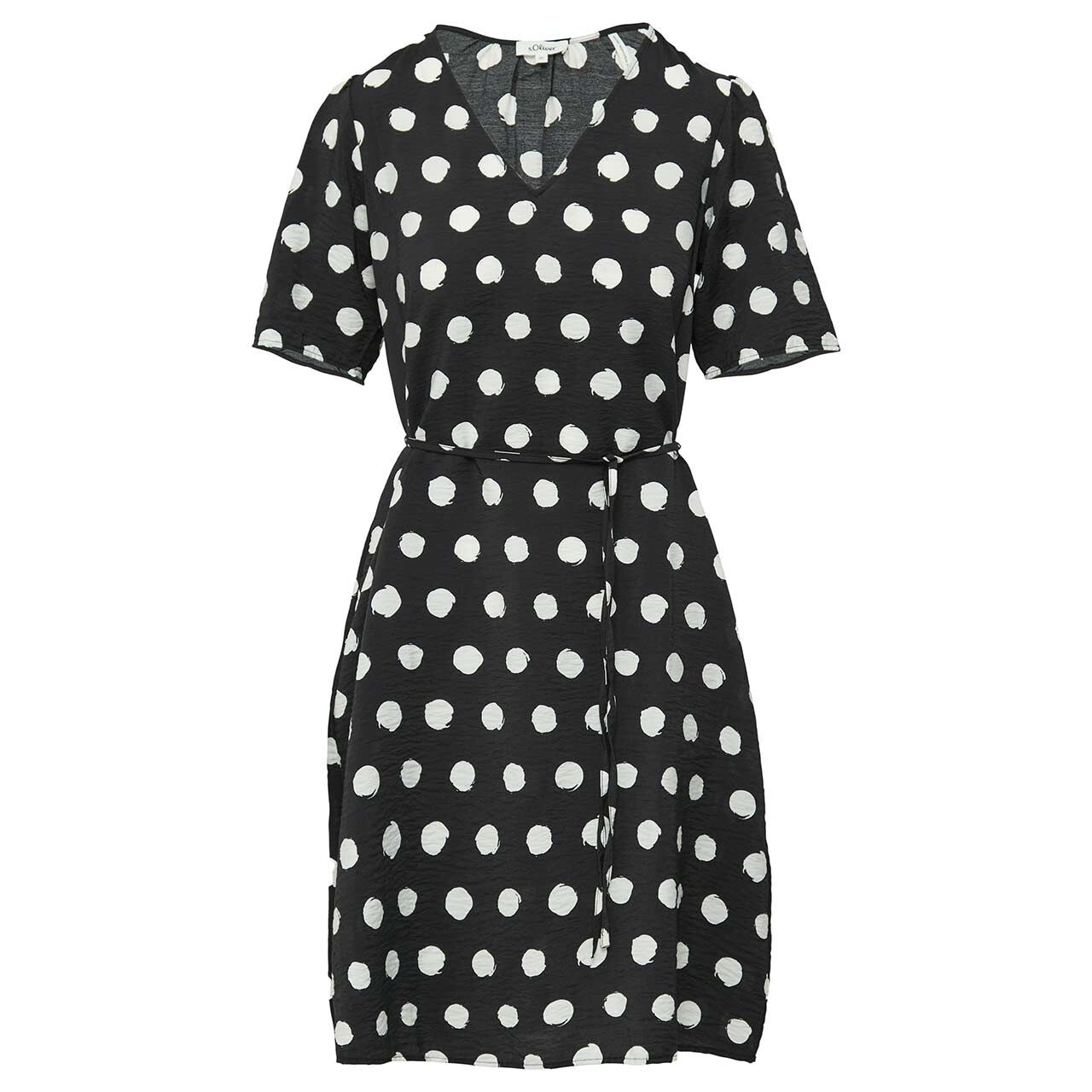 s.Oliver Damen Kurzarm Kleid black white print s.Oliver Damen Kurzarm Kleid black white print