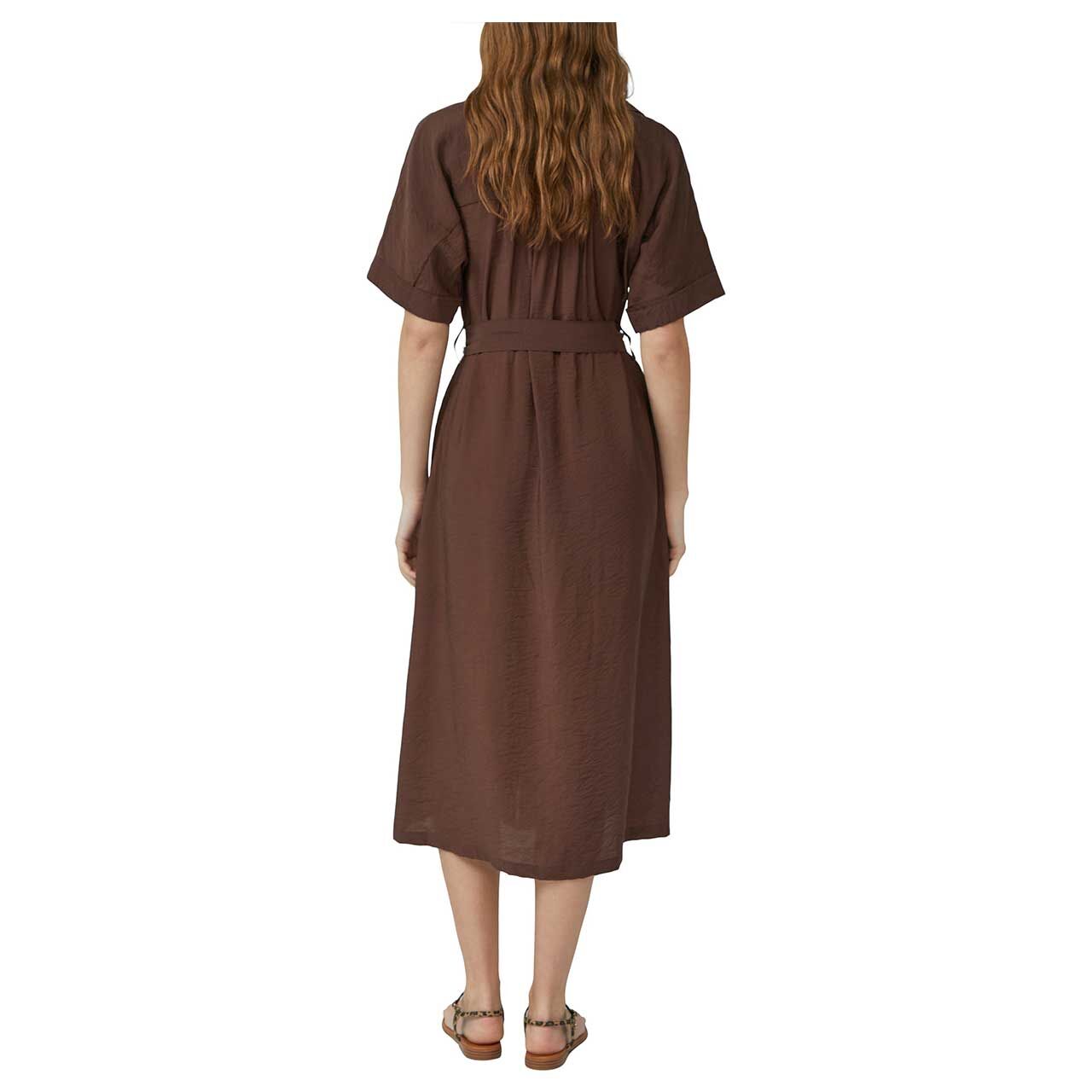 Damen Kurzarm Kleid von s.Oliver in Braun, Rückansicht am Modell