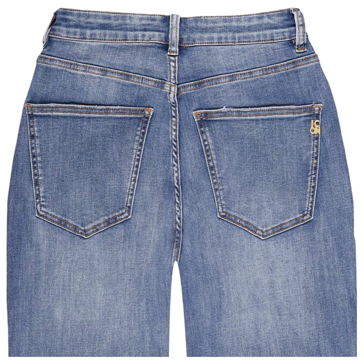 Damenjeans Tokio Sling von Senoritas Icon in Blau angewaschen, detaillierte Rückansicht