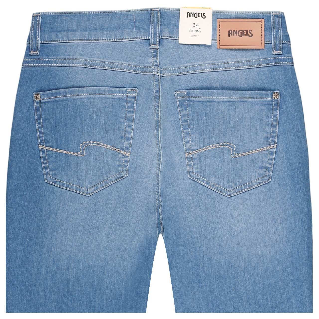 Damenjeans Cici von Angels in Mittelblau angewaschen, detaillierte Rückansicht