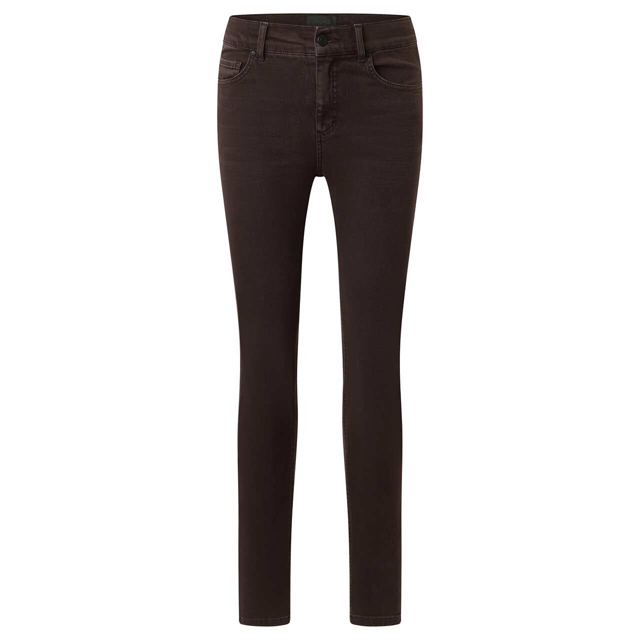Damenjeans Skinny von Angels in Dunkelbraun angewaschen, Vorderansicht