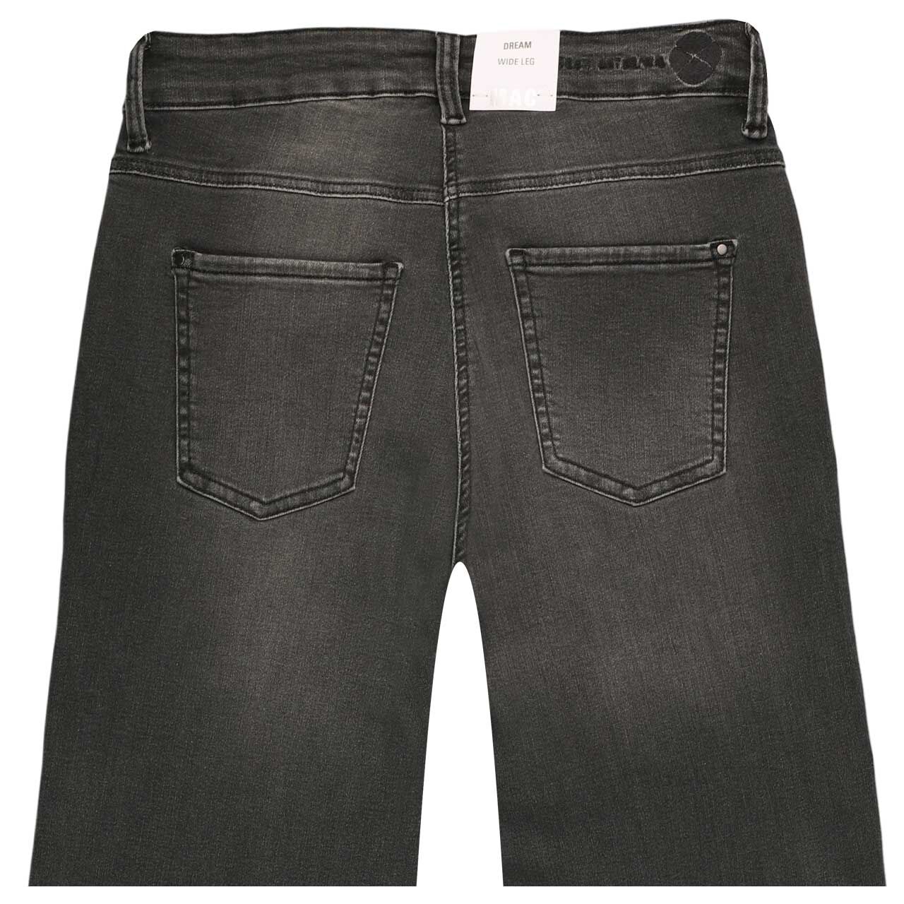 Stretch Damenjeans Dream Wide von MAC in Grau verwaschen, detaillierte Rückansicht