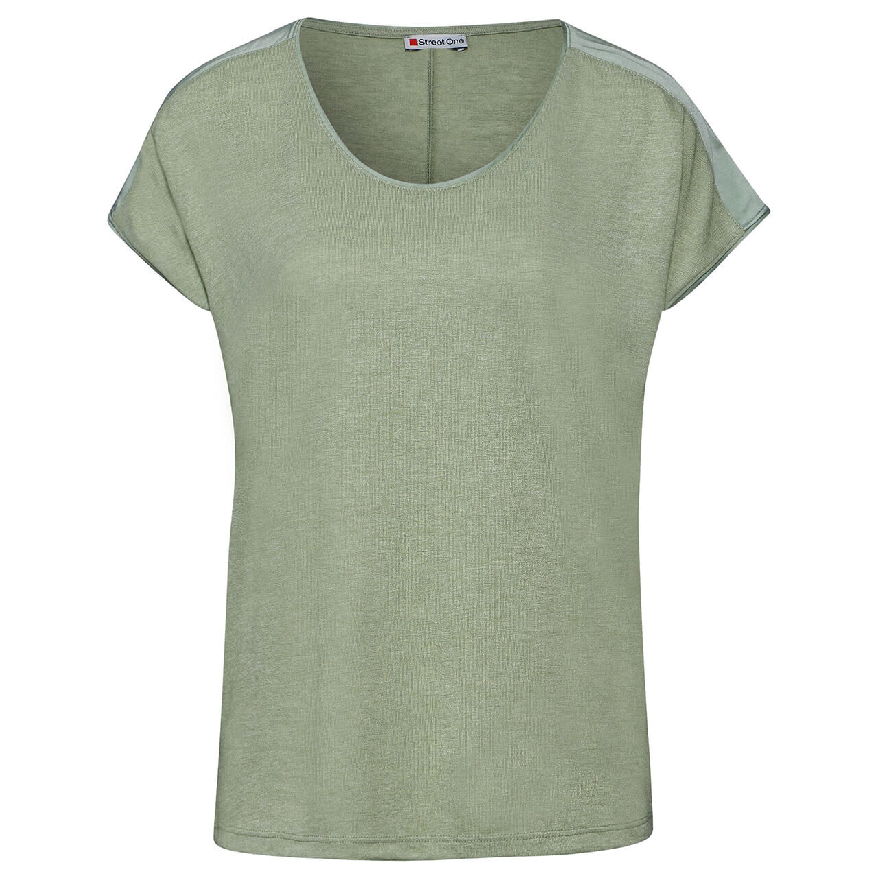 Street One Damen T-Shirt Linen Look soft moss green