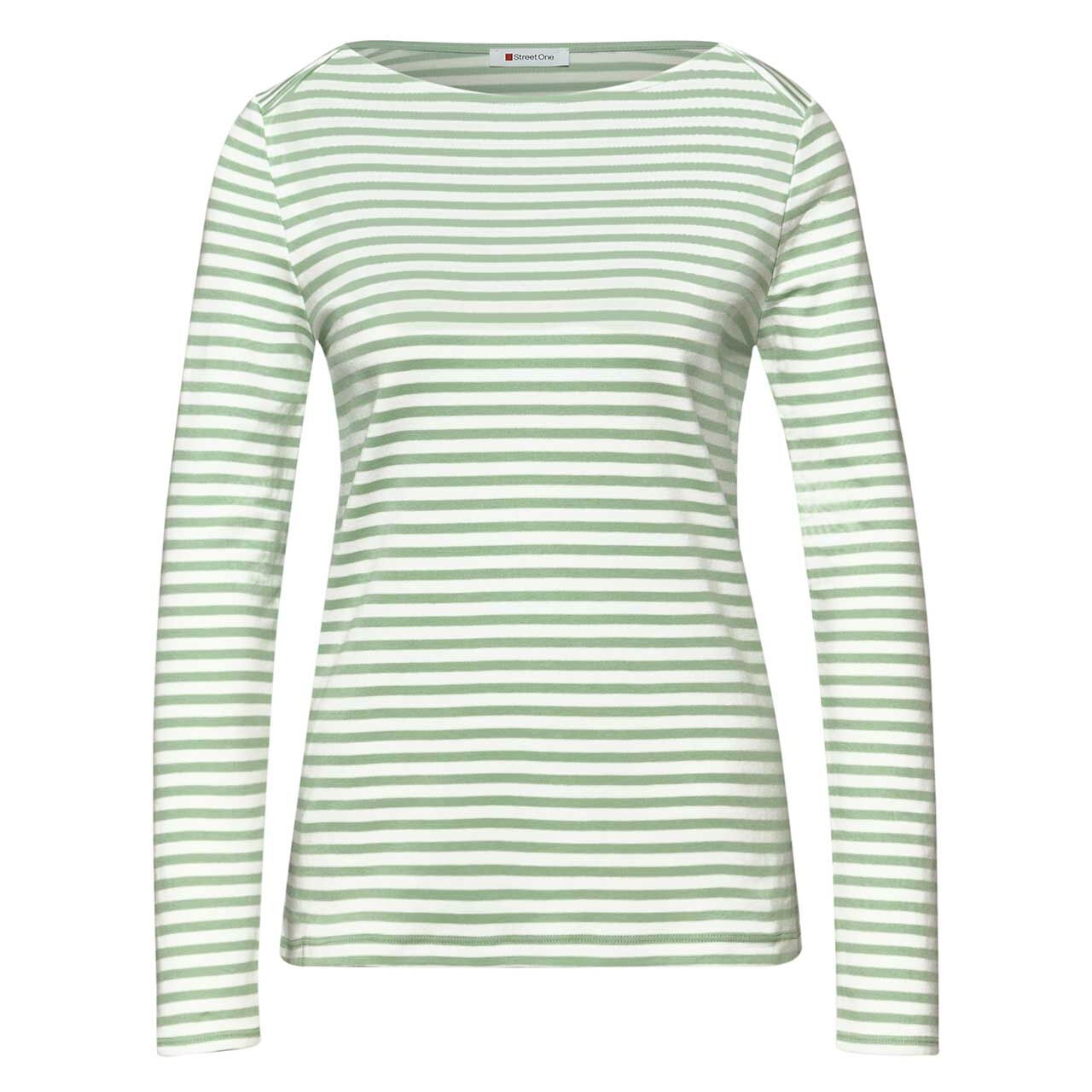Street One Damen Langarm Shirt U-Boat Stripe pale mint green